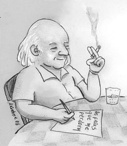 Caricatura do poeta.