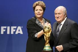 Joseph Blatter, com a presidente Dilma Rousseff, na Suíça.