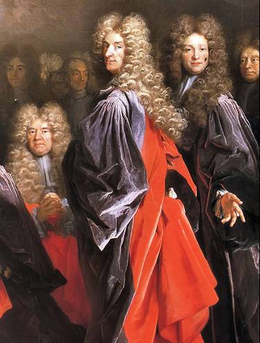 Pintura do século XVII mostra corte com perucas da época (Foto: Reprodução/Wikimedia Commons)