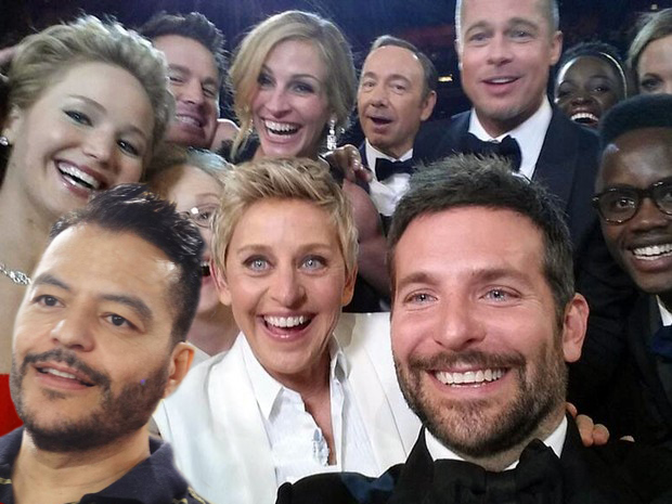 Aplicativo permite que usuário insira sua imagem no selfie do Oscar