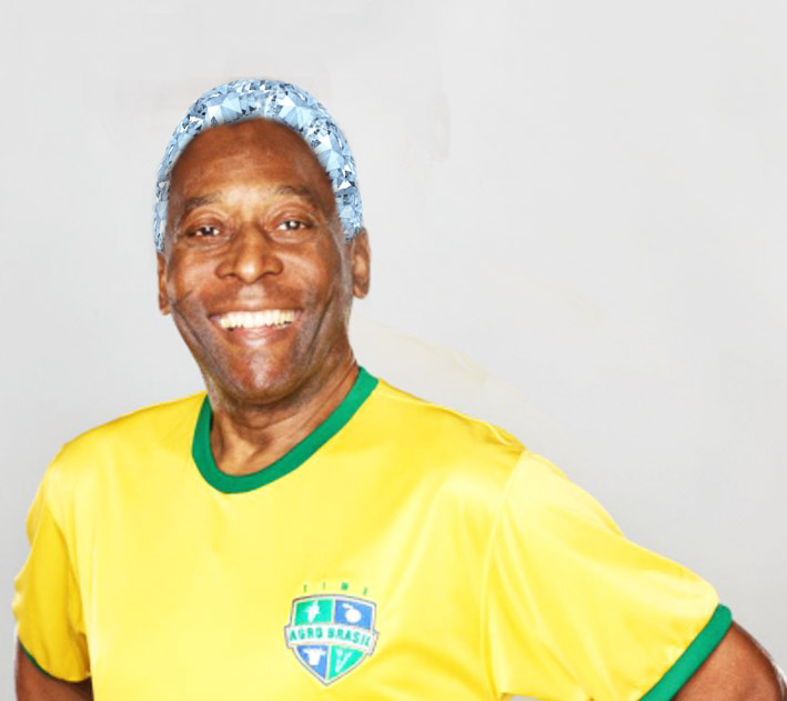 Pelé  se tornou rei pelos pés o e cabelo afro em diamante