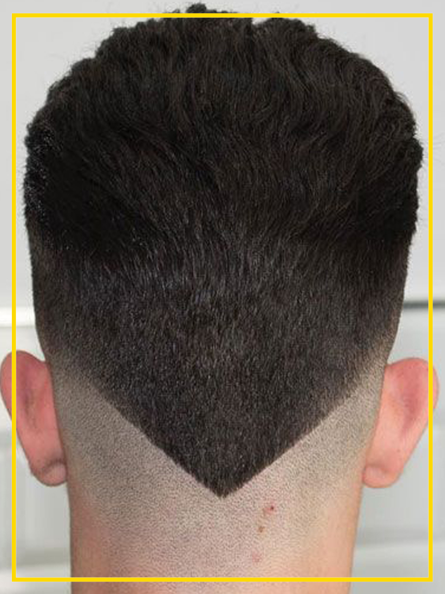 Corte cabelo masculino em v